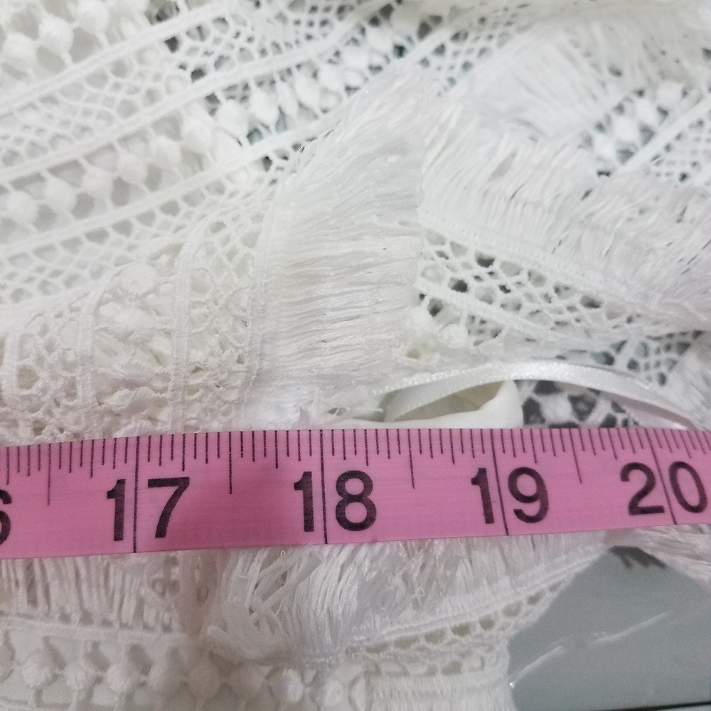 WHBM Fringe Crop Top Off the Shoulder 12 Nwot - Picture 11 of 12